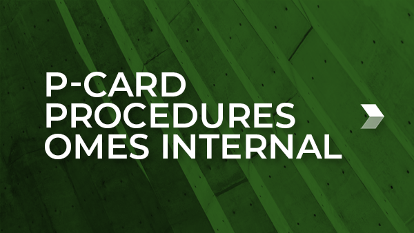 P-Card Procedures - OMES Internal