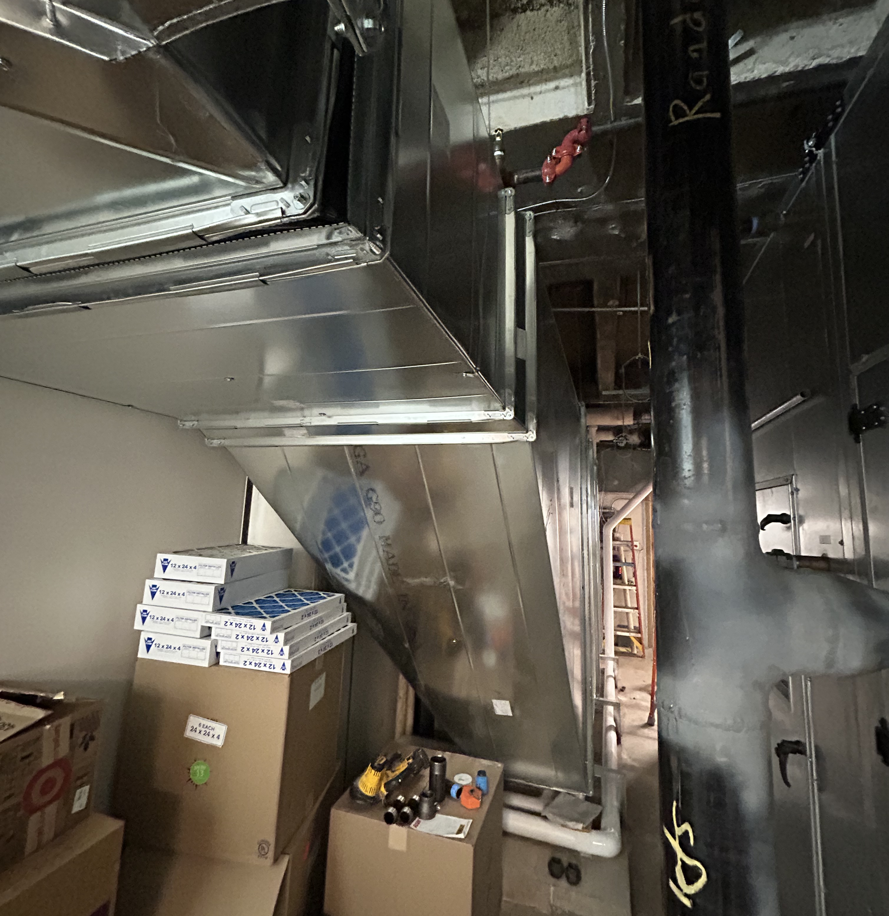 Construction progress in the Agriculture Building.