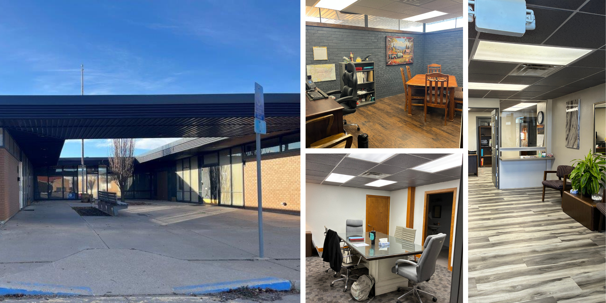 A collage of the Guymon office space