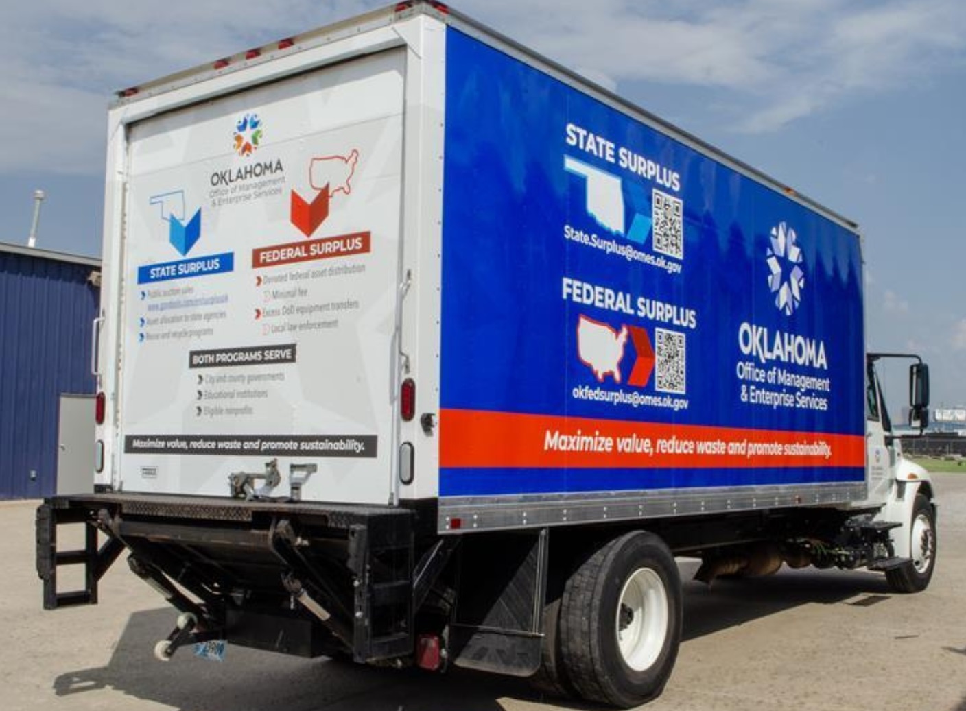 A State Surplus moving truck