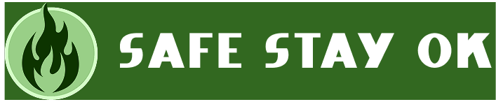 safe stay ok logo green and black, home page link