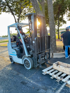 Oklahoma Safety Council forklift training certification at a local college