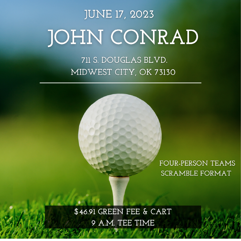 flyer cover for event at john conrad golf course