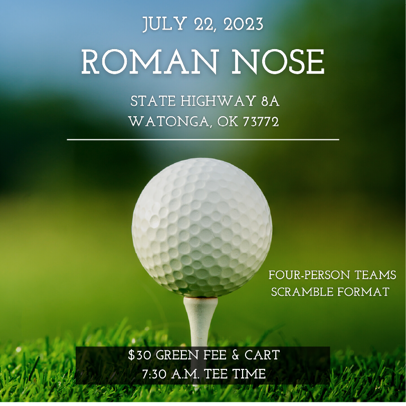 flyer cover for event at roman nose state park golf course