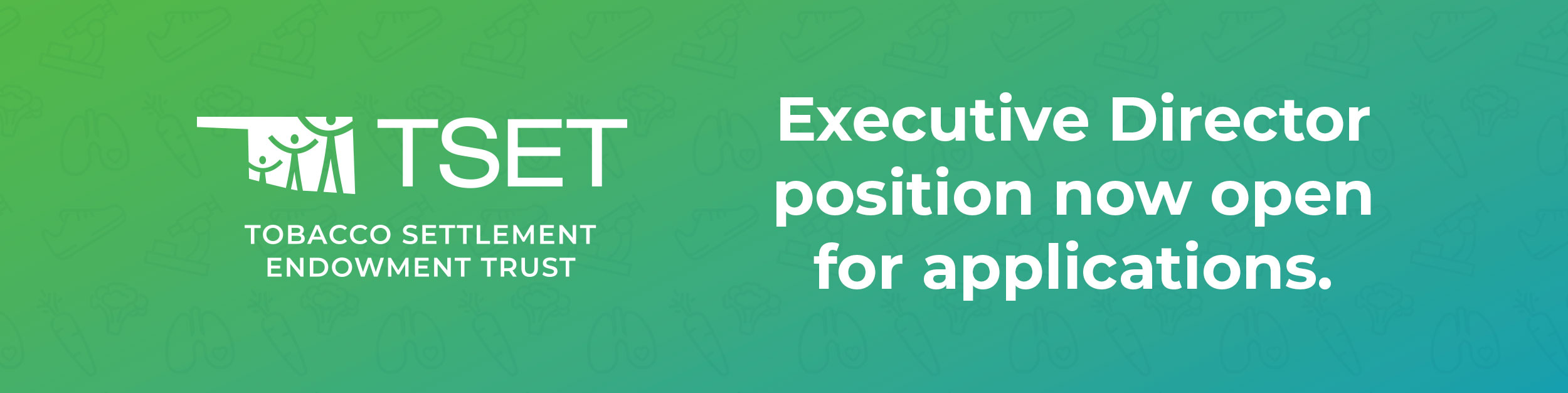 TSET Executive Director position — now open for applications.