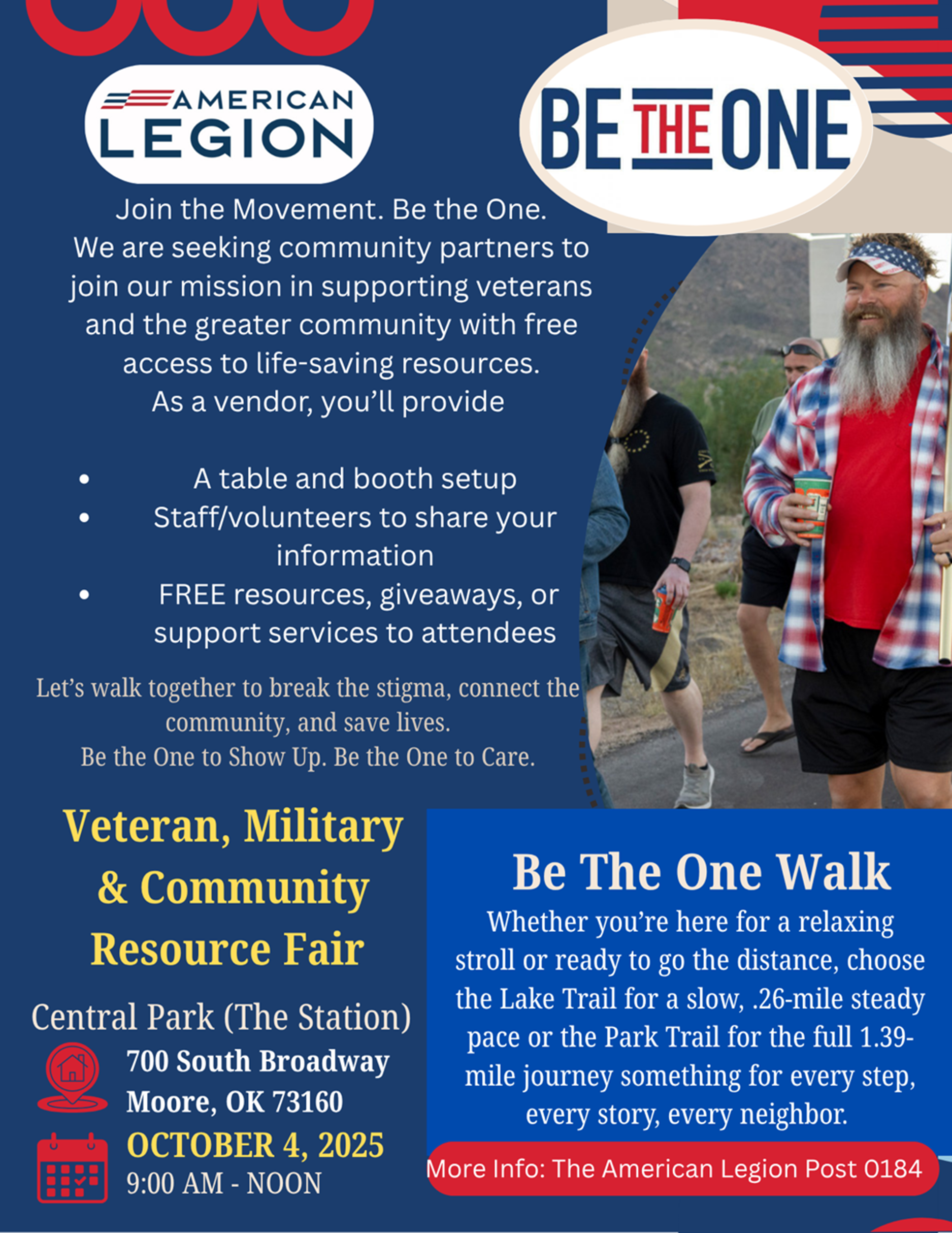 American Legion Suicide Prevention Walk Flyer Oct 4 2025 Moore Oklahoma
