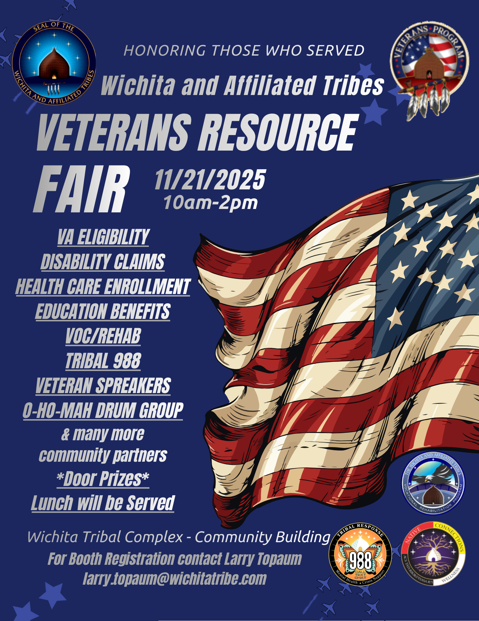 Blue and Red Minimalist Veterans Day Flyer 