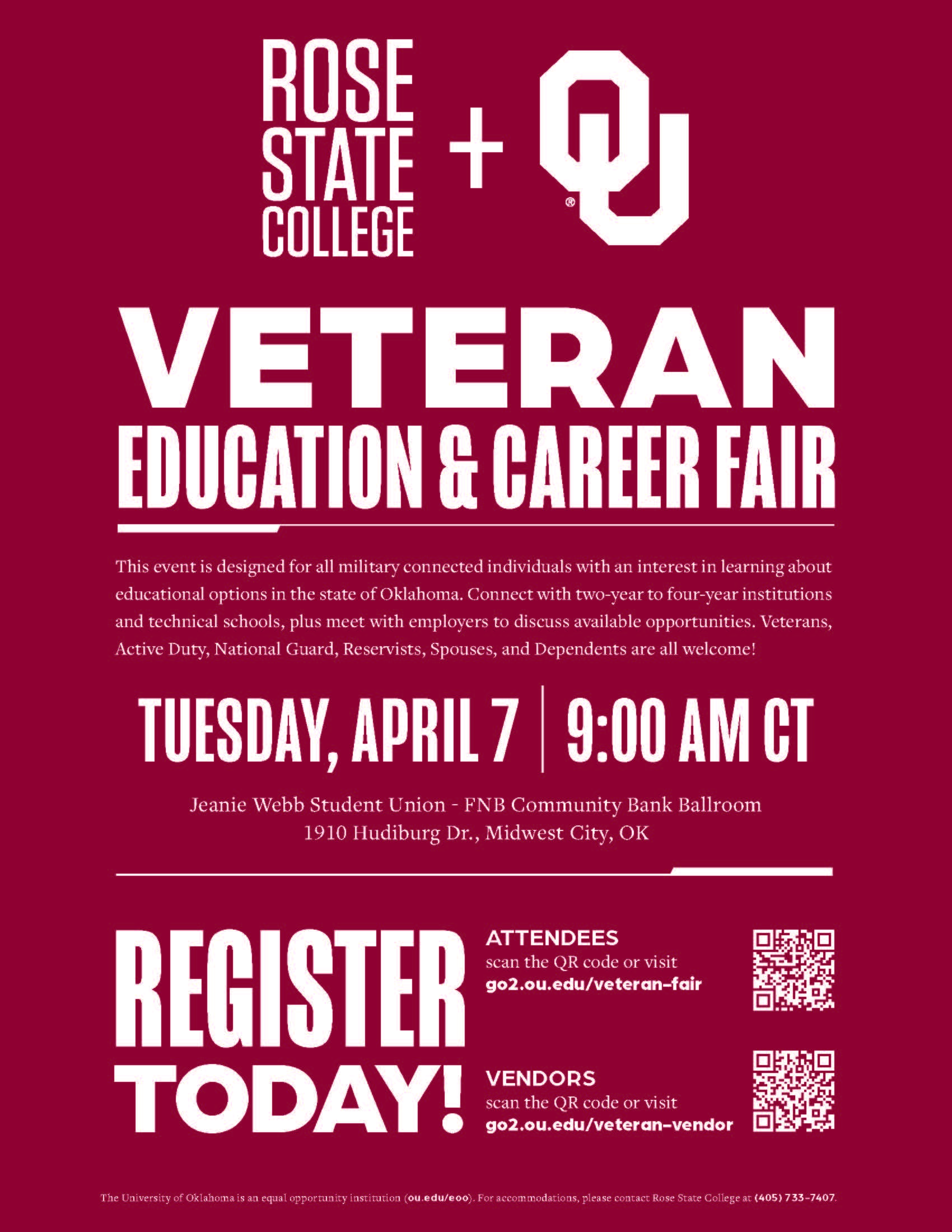Rose State OU Veteran Ed  Career Fair 2026