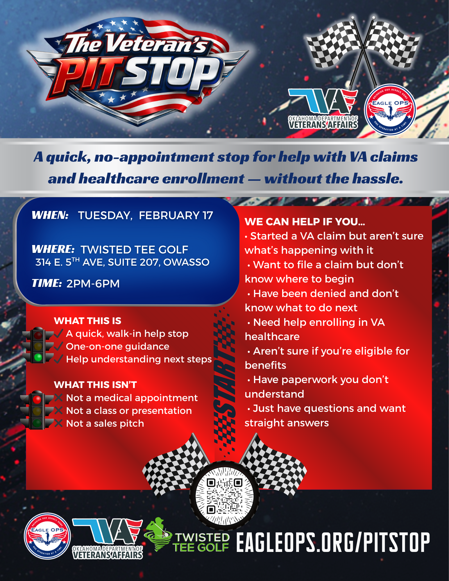 VETERANS PIT STOP TWISTED TEE FLYER