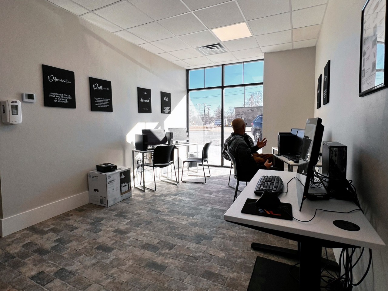 Resource area with computers available to the public.                               