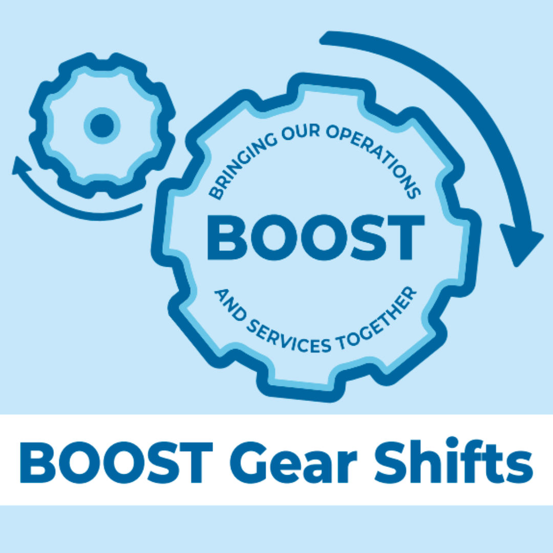 Bringing Our Operations and Services Together (BOOST) Gear Shifts