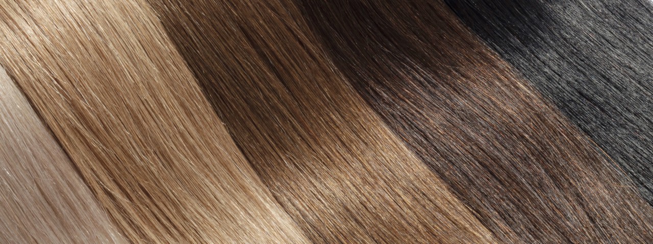 Homepage Banner, a Closeup Texture of A Collection of Different Colors of Pre Bonded Straight Stick Nail Tip (U tip fusion) Human Hair Extensions