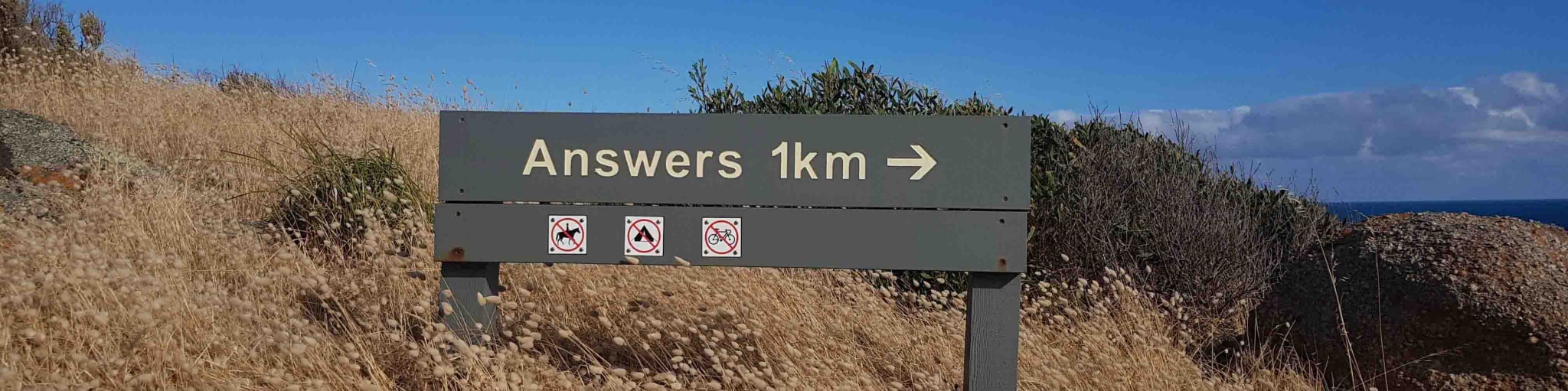 Road Sign along grassy bank