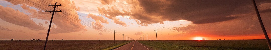 Road Leading To Sunrise Or Sunset