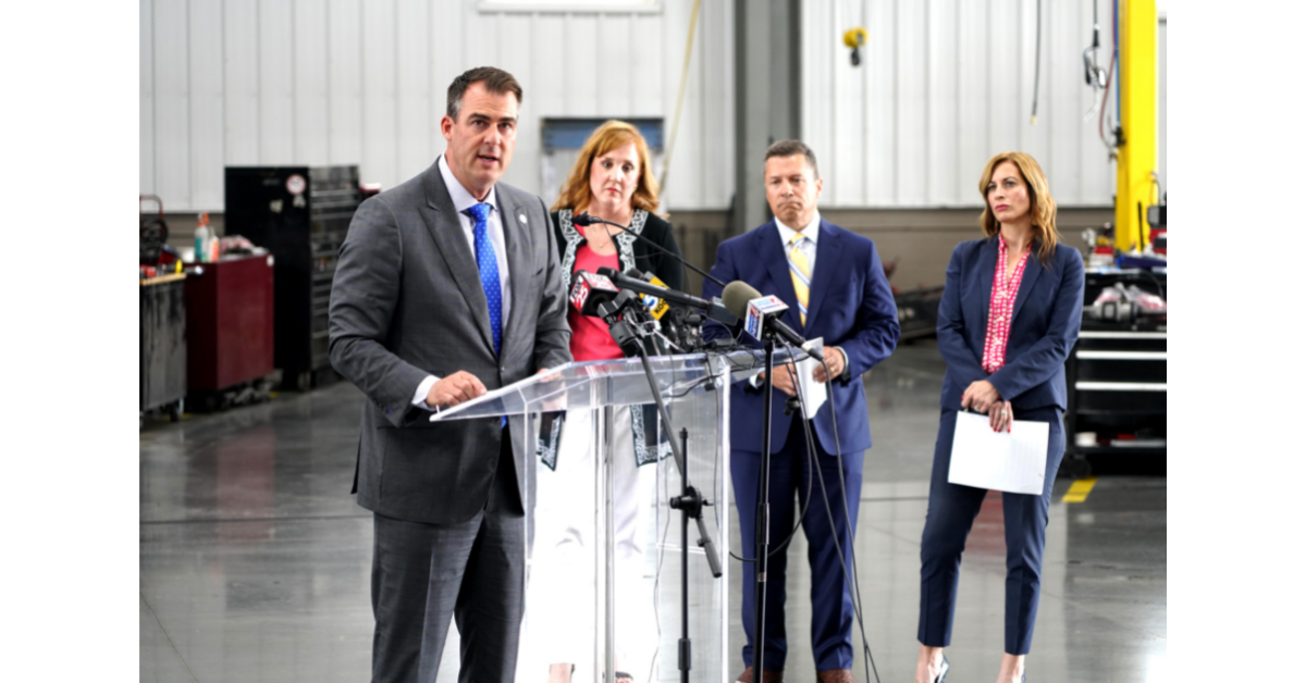 Governor Stitt Speaking at a press conference