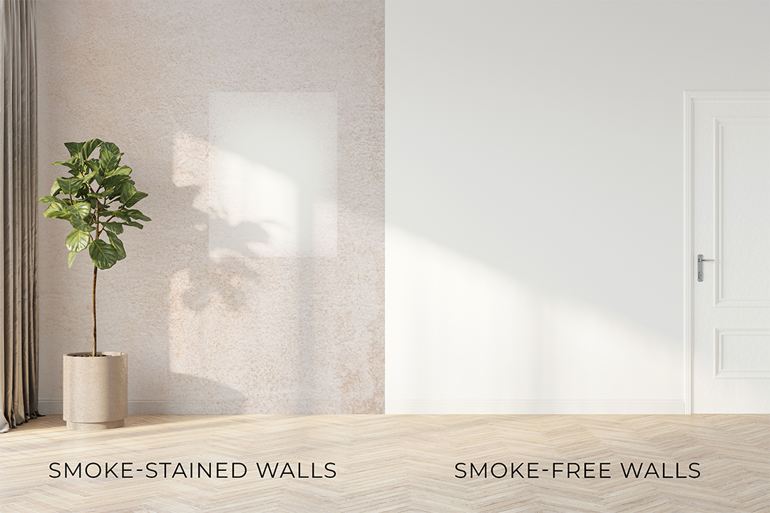 The effects of thirdhand smoke are depicted in this image. The effects of thirdhand smoke are depicted in this image.