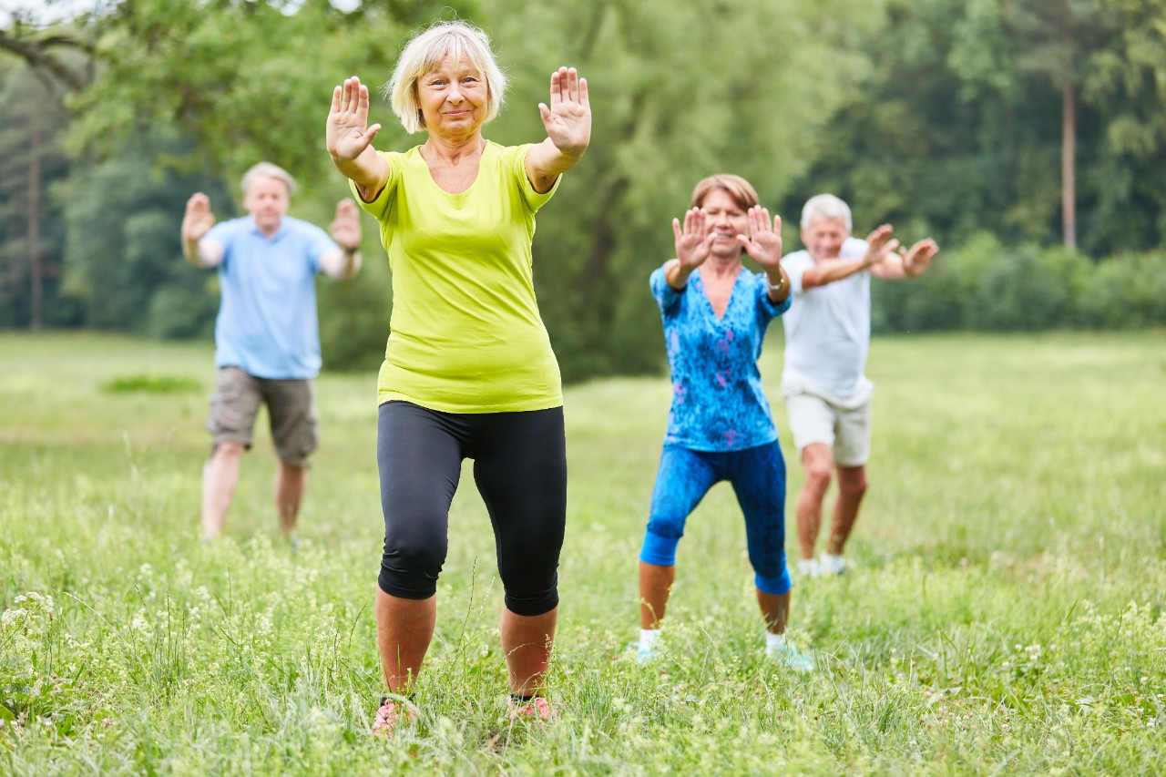 Seniors practicing Tai Chi