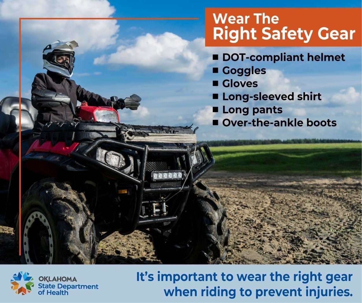 Wear the right gear, ATV safety