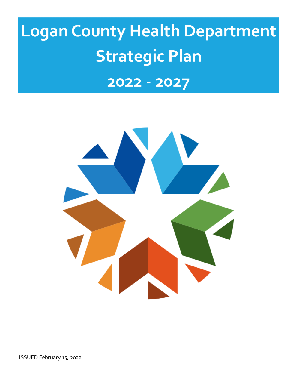 The cover of the Logan County Health Department Strategic Plan 2022-2027.