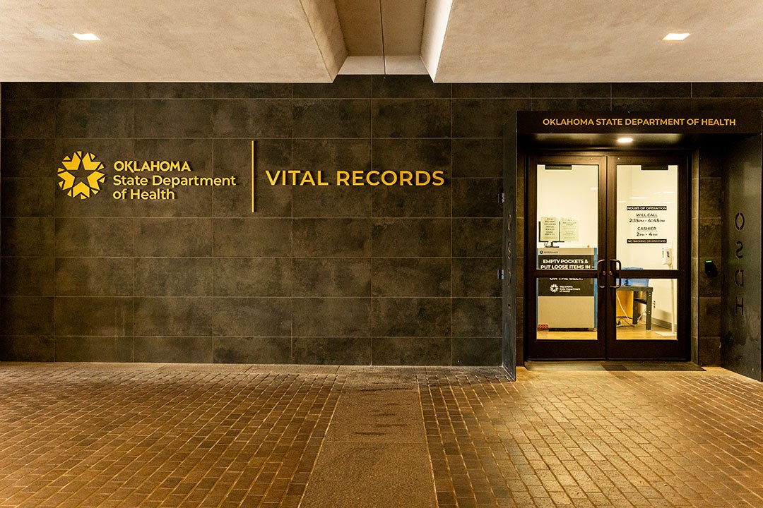 Front doors of Vital Records Office