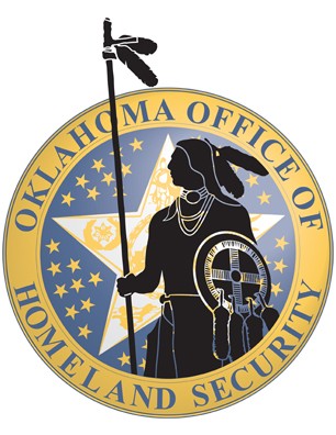 Oklahoma Seal with Indian in forerground