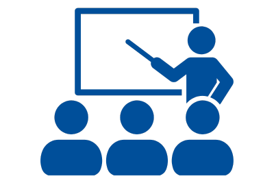 Icon of teacher leading a classroom