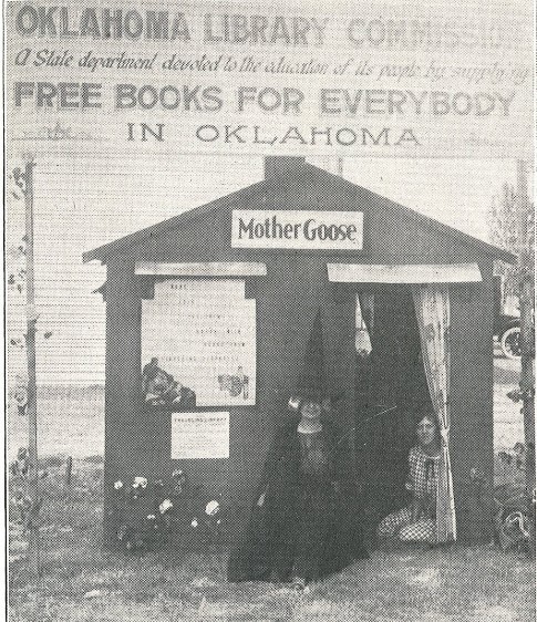 Mother Goose and a storybook house at the 1922 State Fair