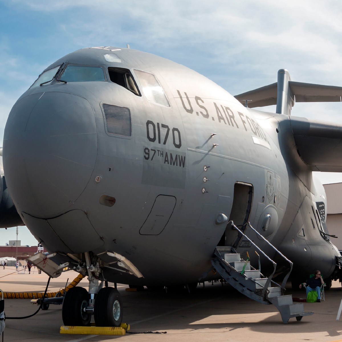 closeup of a c 17 globemaster 3 at tinker air force base