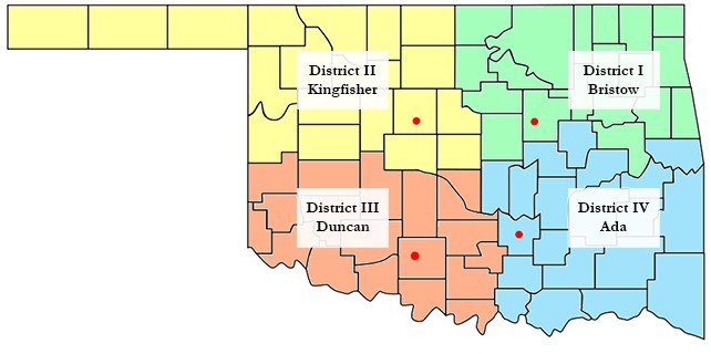County map showing coverage by each field office