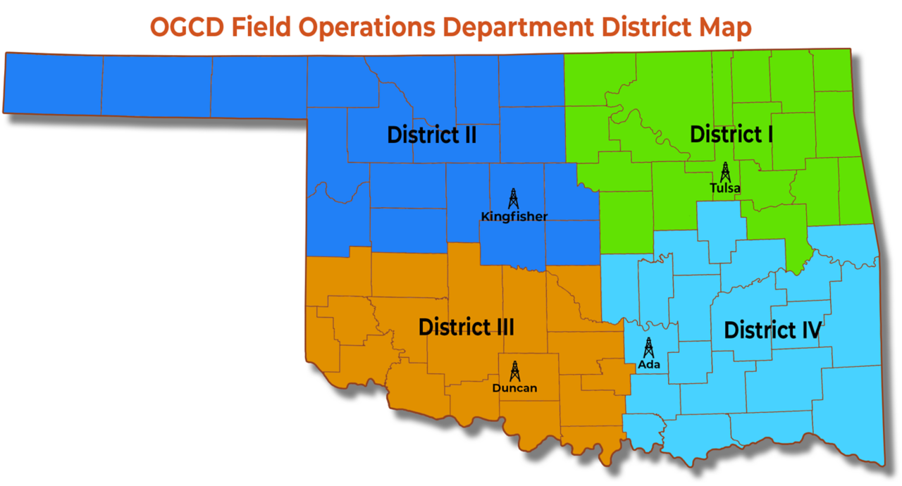 County map showing coverage by each field office