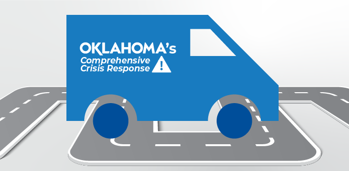 a block image with the text "Oklahoma's Comprehensive Crisis Response"