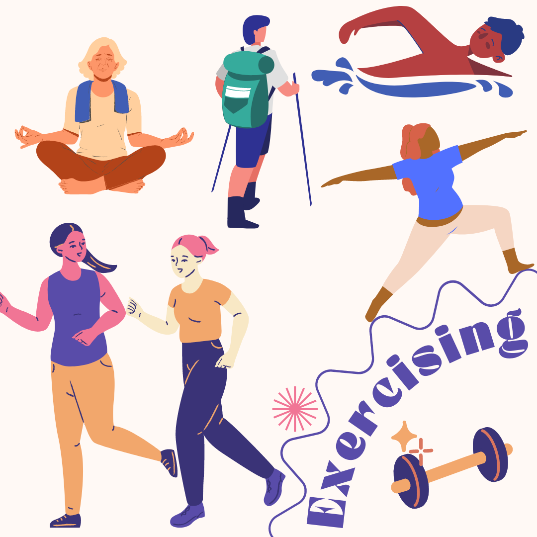 various people exercising