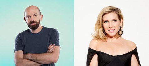 Paul Scheer and June Diana Raphael side by side headshots of the actor Paul Scheer and actress June Diane Raphael