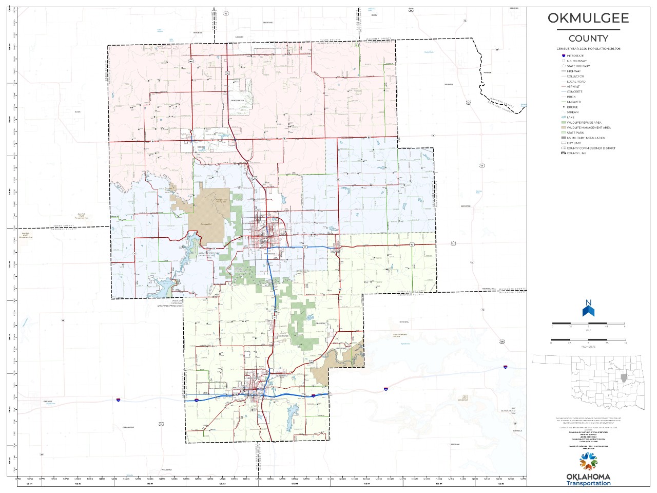 County Maps Okmulgee 