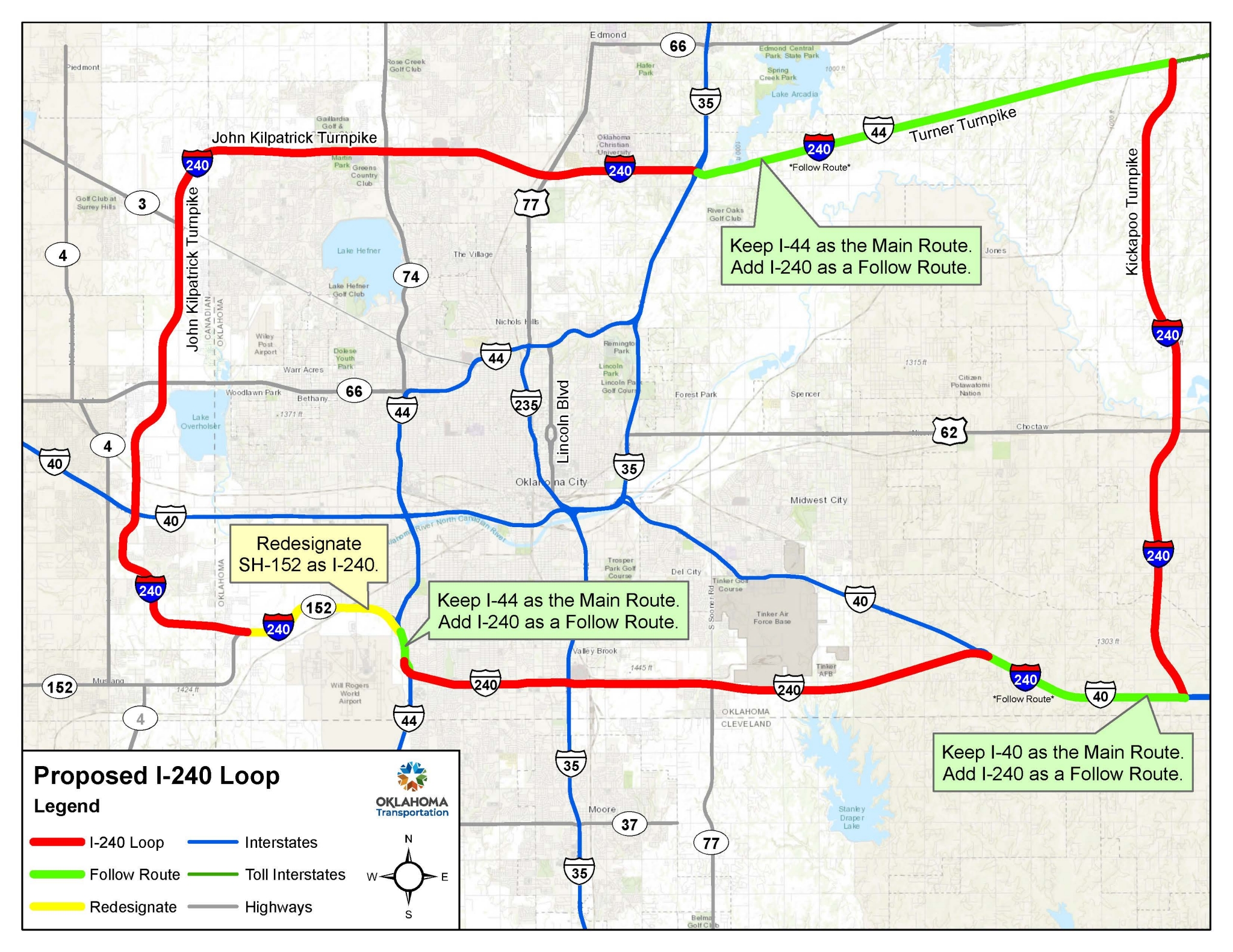Map of new I-240 designation