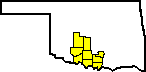 Outline of Oklahoma with Division 7 hi-lighted