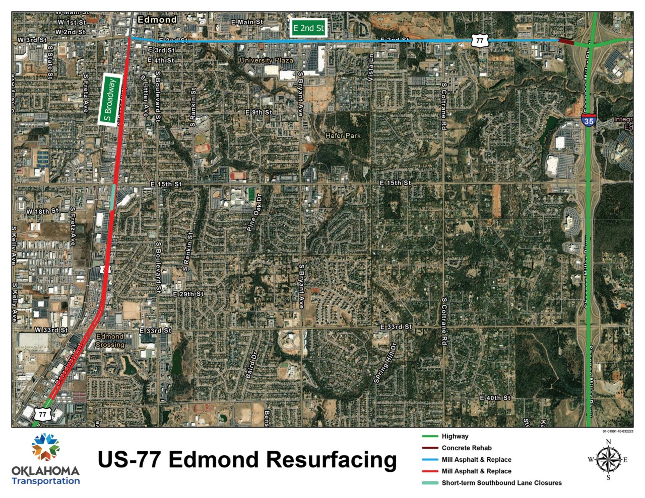 US-77 Edmond Resurfacing Project Map