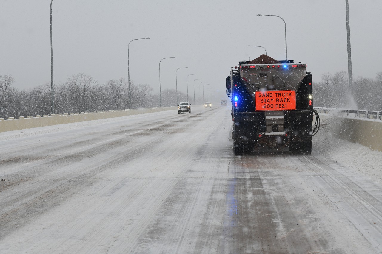 Winter weather operations on Purcell-Lexington bridge