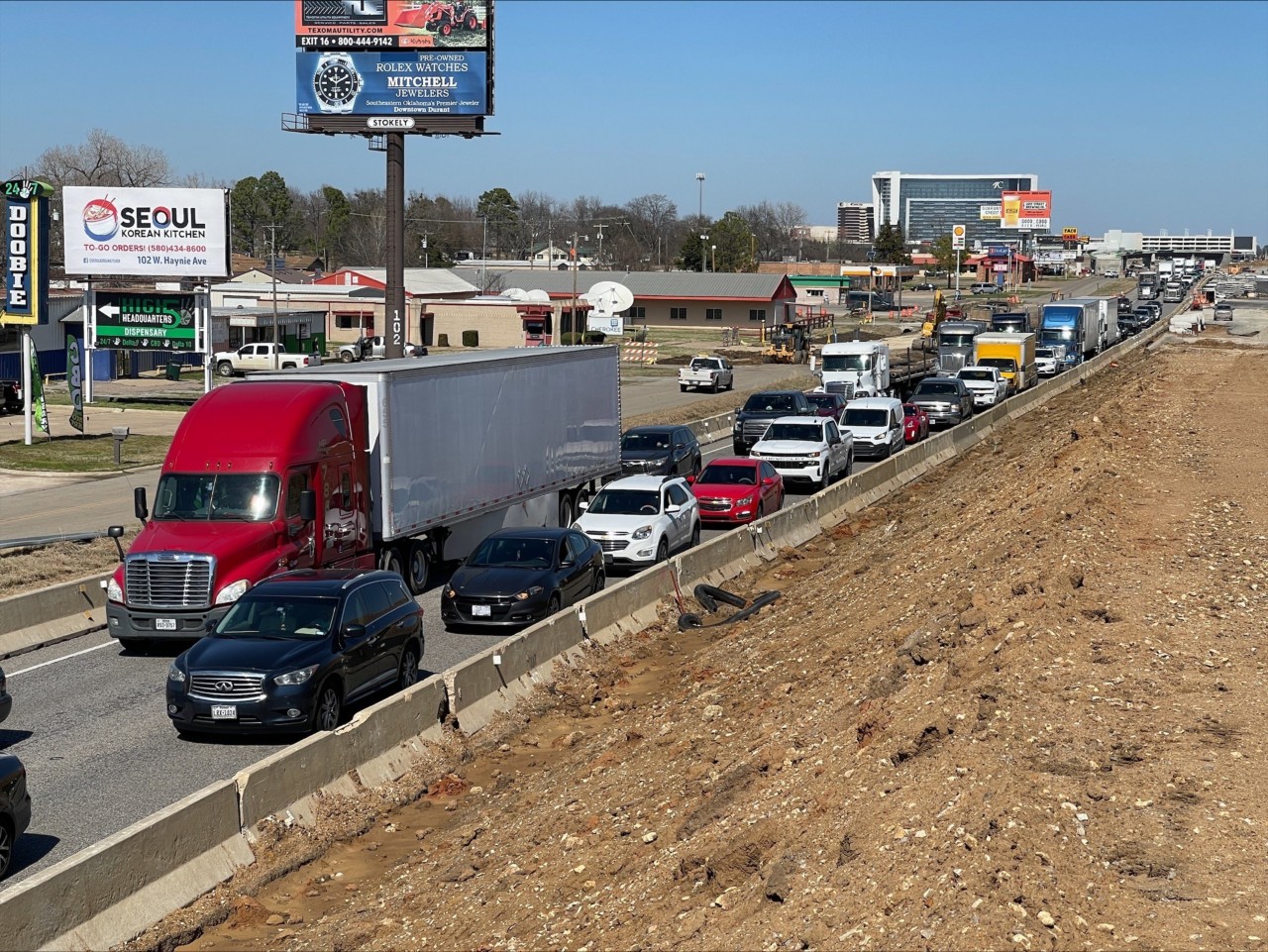 Nearly 35 percent of work zone fatalities in 2019 involved a commercial motor vehicle, leading to Oklahoma ranking ninth nationally for fatal crashes, according to the U.S. Department of Transportation’s Federal Motor Carrier Safety Administration. Motorists are reminded to give extra space to trucks and large equipment in work zones.