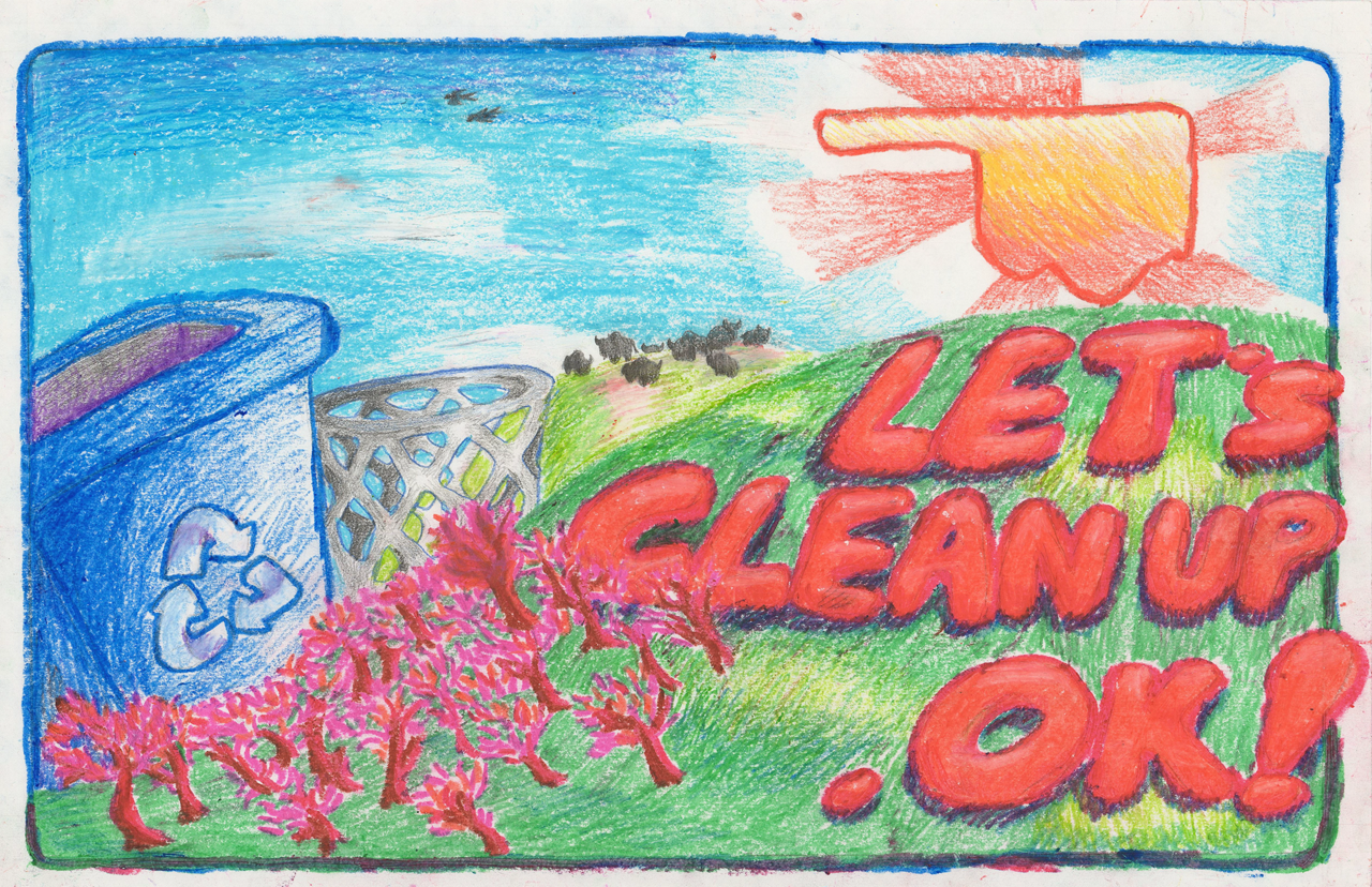 Mololuwa Adebusoye, a 10th-grader from Norman, won the ODOT Trash Poster Contest Promotional Poster of the Year. Mololuwa’s poster will be promoted throughout the state in 2024.