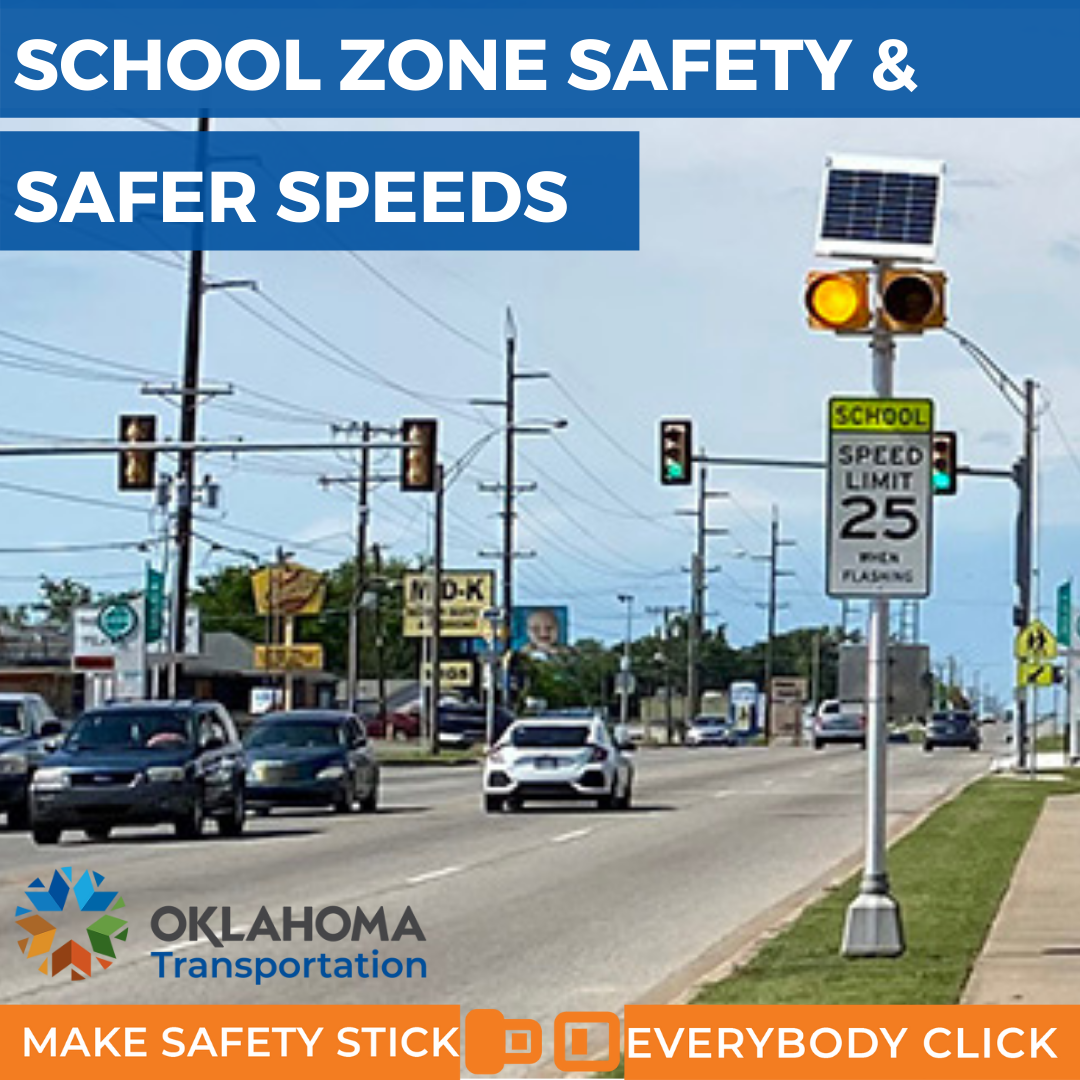 The August safety campaign features tips on managing speed and staying safe in school zones.