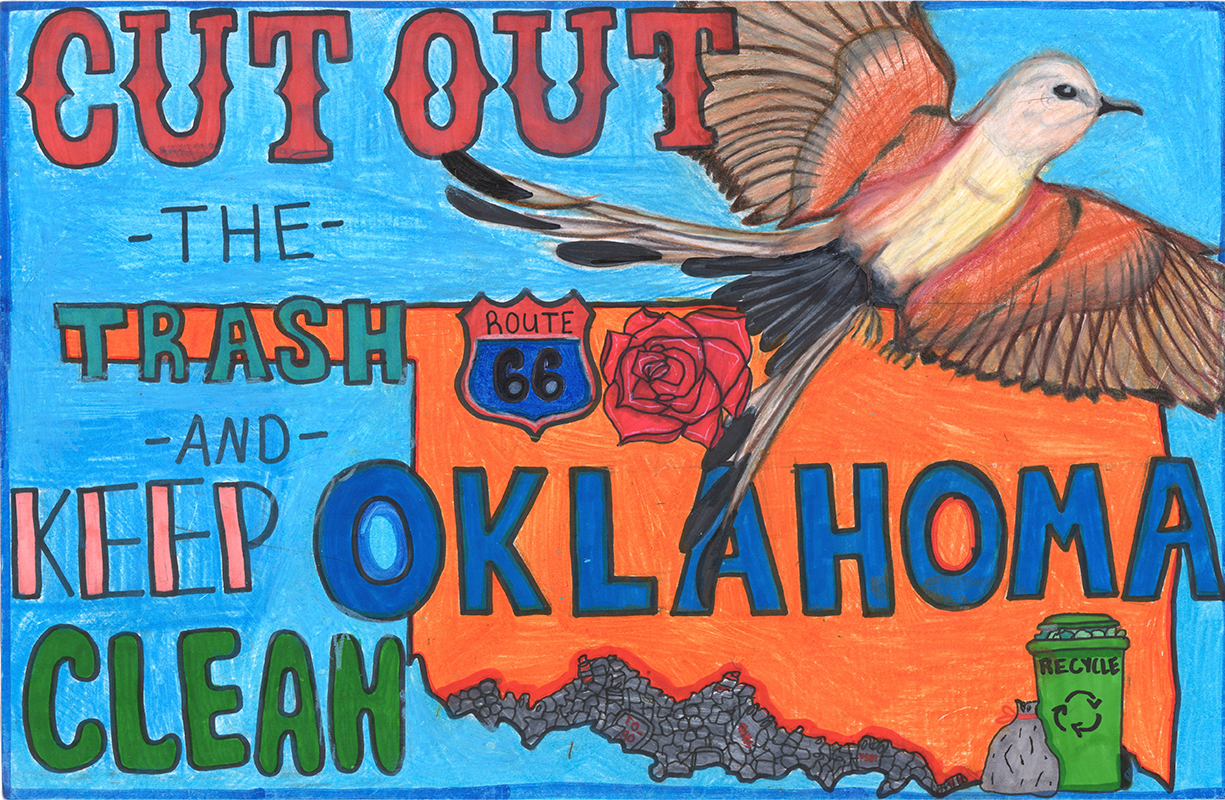 CUT OUT THE TRASH AND KEEP OKLAHOMA CLEAN
