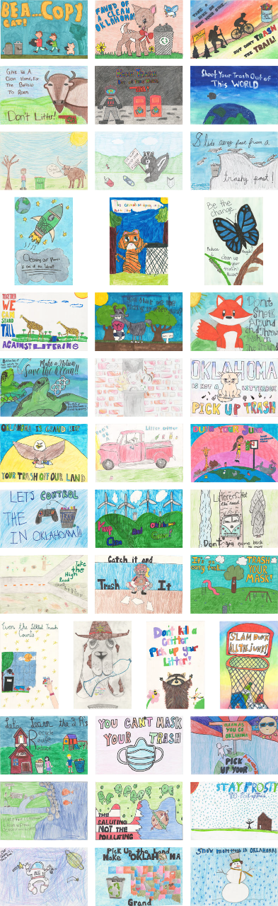 2021 Trash Poster Contest Honorable Mentions Grades 3-5