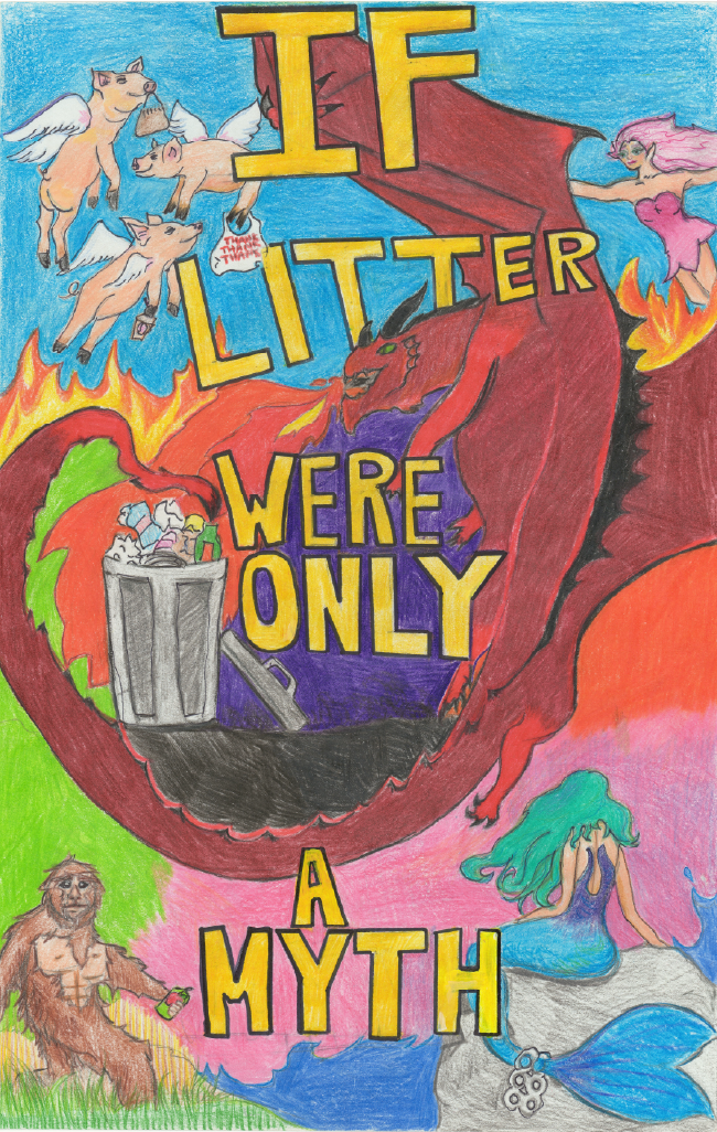 Different known myths with text, "If litter were only a myth"