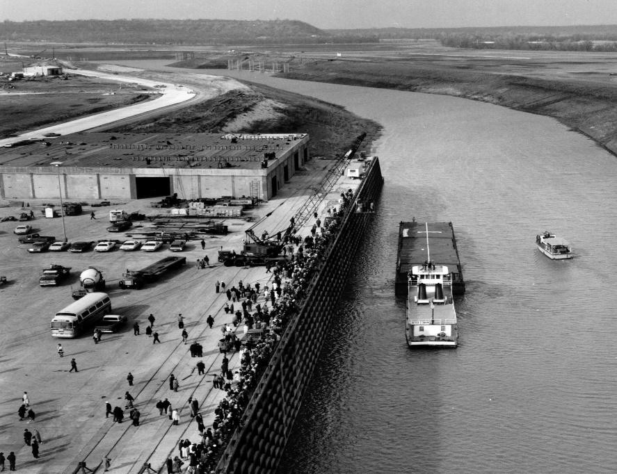 The first barge to the Port of Catoosa in 1971 delivered newsprint.