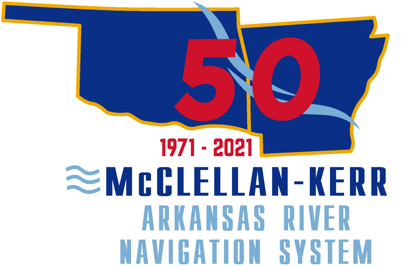 McClellan-Kerr Arkansas River Navigation System 50th anniversary logo