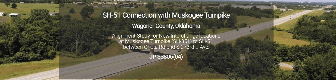 Image of SH-51 Connection with Muskogee Turnpike in Wagoner County, Oklahoma. 
