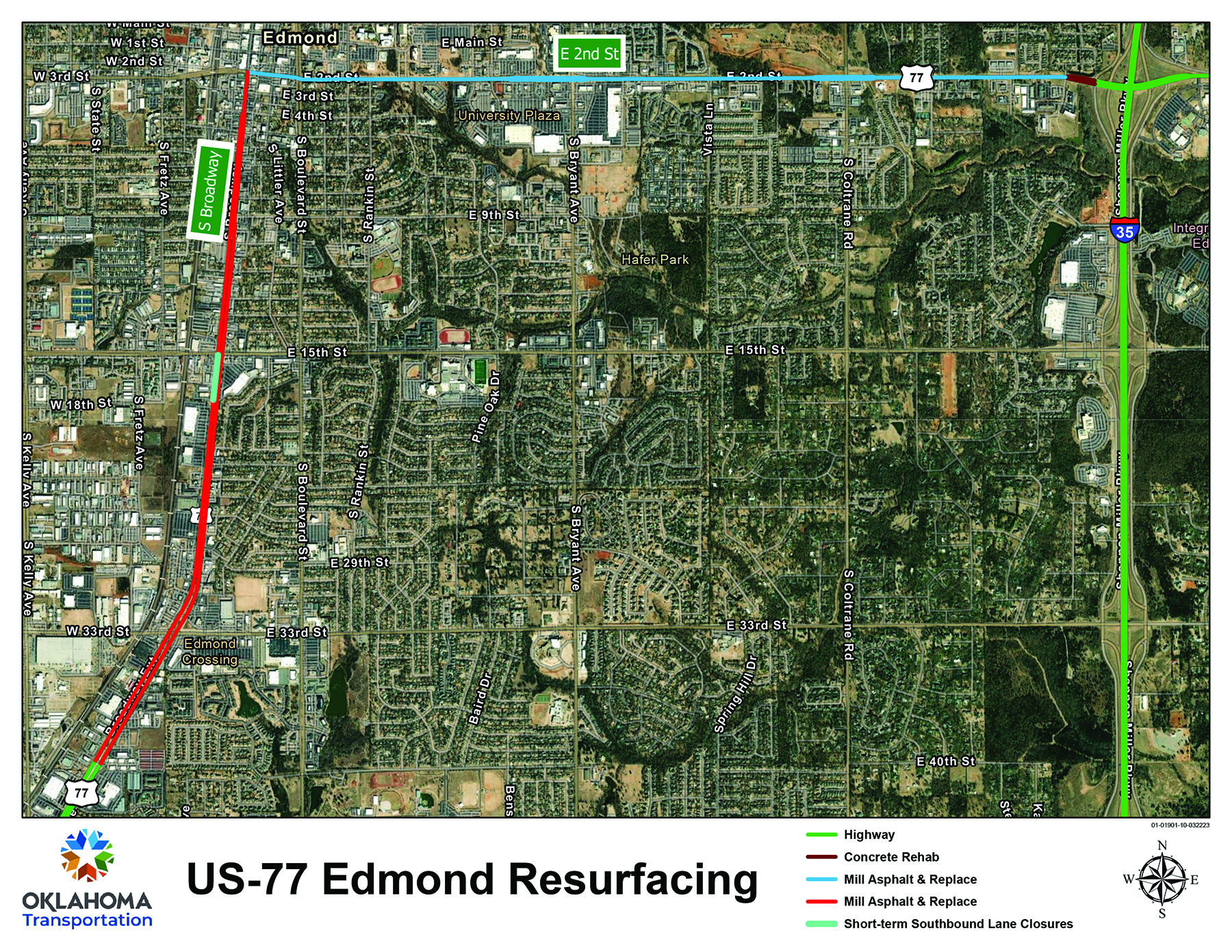 US-77 Edmond Resurfacing Project Map