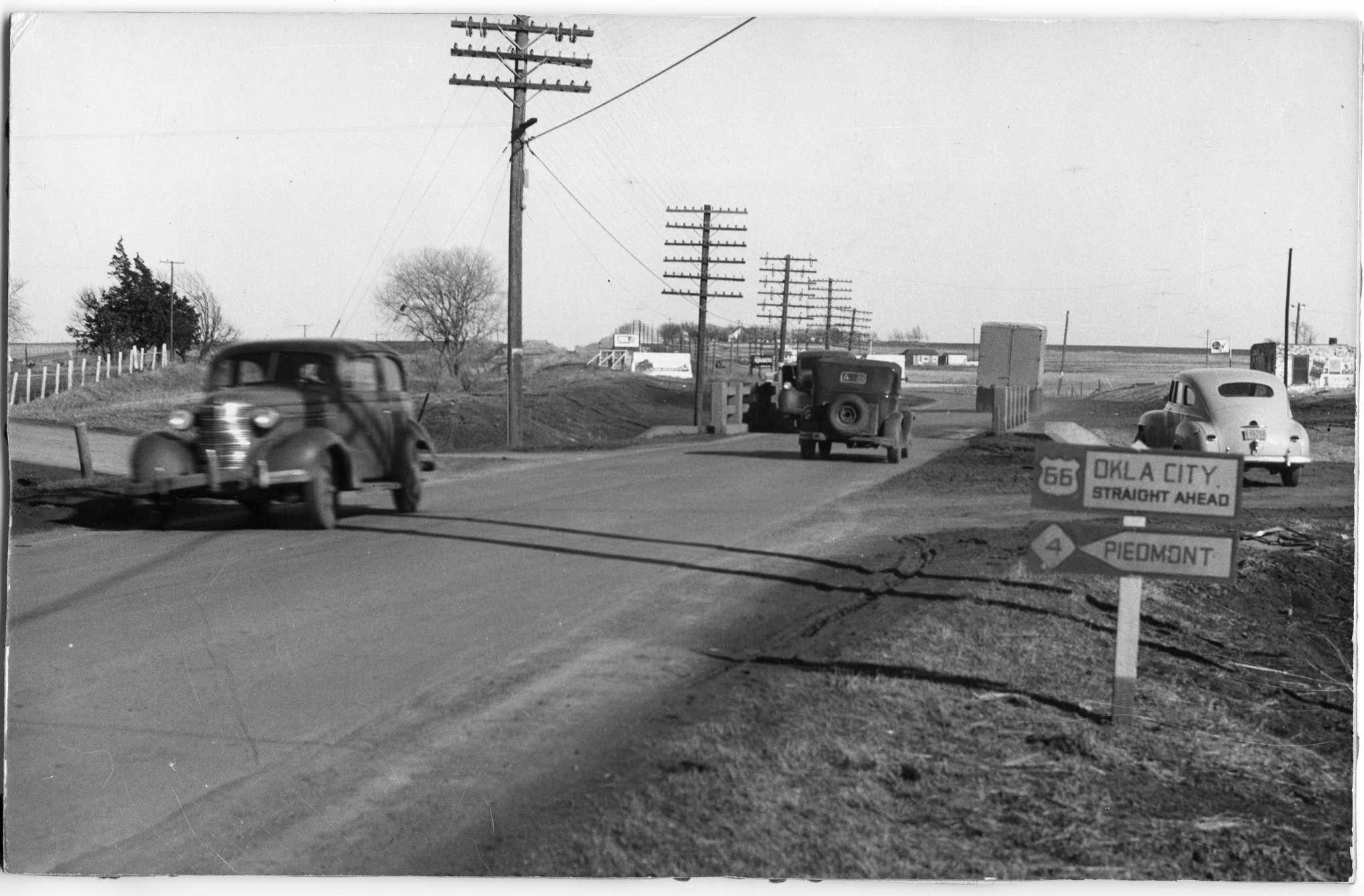 Route 66 old road sign Historic ODOT Photo Route 66 Historic Route 66