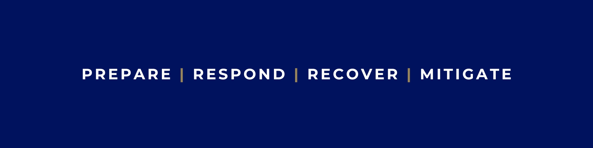 Prepare, Respond, Recover, Mitigate